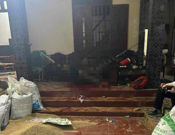 Hiện trường xảy ra vụ án mạng thương tâm.