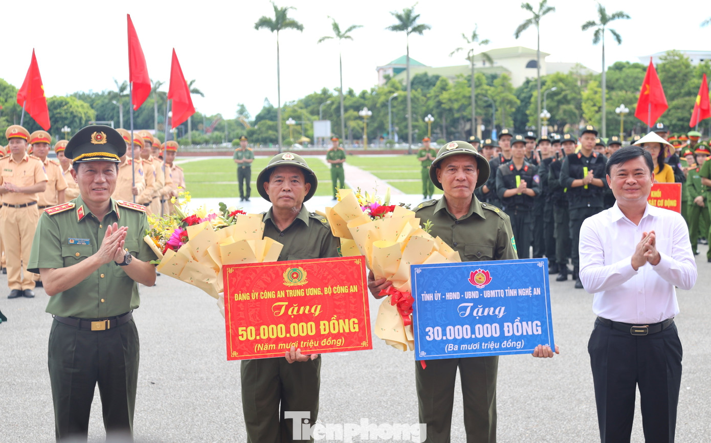 Bộ Công an và Tỉnh Nghệ An tặng quà cho lực lượng tham bảo vệ an ninh trật tự cơ sở. Bộ Công an và Tỉnh Nghệ An tặng quà cho lực lượng tham bảo vệ an ninh trật tự cơ sở.