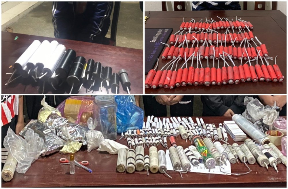 Công an huyện Quế phong phá 4 vụ, bắt 12 đối tượng, thu giữ gần 200 quả pháo tự chế các loại. Công an huyện Quế phong phá 4 vụ, bắt 12 đối tượng, thu giữ gần 200 quả pháo tự chế các loại.