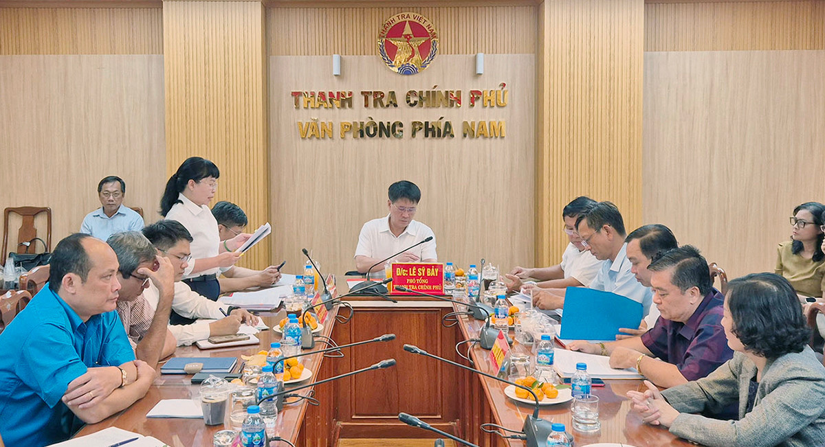 Thanh tra Chính phủ công bố kết luận thanh tra tại tỉnh Vĩnh Long. Ảnh: Báo Thanh tra.