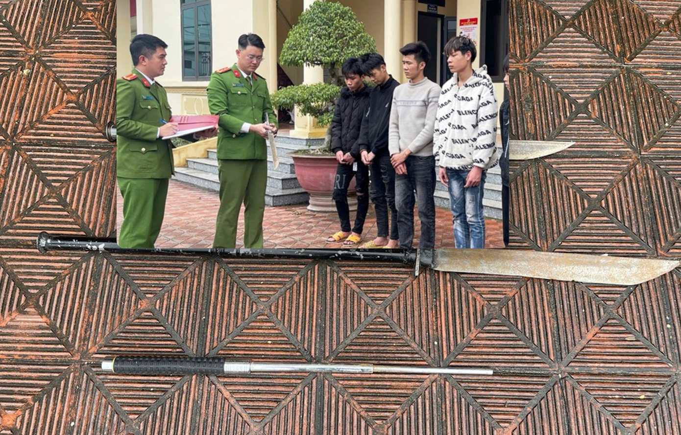 Cơ quan công an triệu tập các đối tượng và thu giữ hung khí. Ảnh: CANB. Cơ quan công an triệu tập các đối tượng và thu giữ hung khí. Ảnh: CANB.