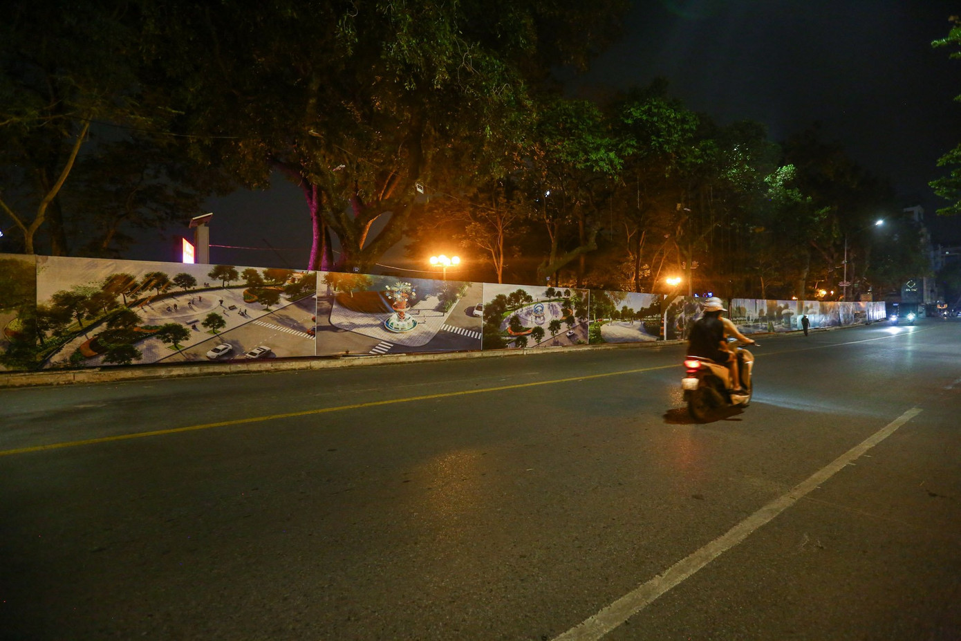 Phạm vi thực hiện của dự án là toàn bộ phần hè, đường dạo trong các vườn hoa xung quanh hồ Thiền Quang (tính từ mép kè hồ ra đến mép hè đường).