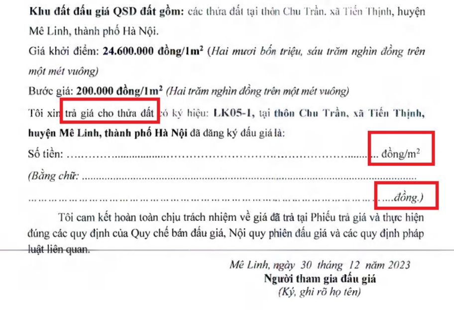 Mẫu phiếu trả giá sai sót. Ảnh: Chuyên gia cung cấp Mẫu phiếu trả giá sai sót. Ảnh: Chuyên gia cung cấp