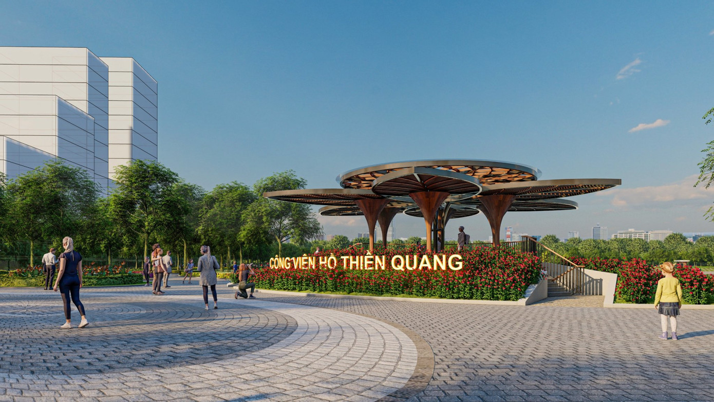 Sau cải tạo, quanh hồ Thiền Quang sẽ có 5 điểm mở nhằm kết nối không gian bên ngoài với không gian hồ