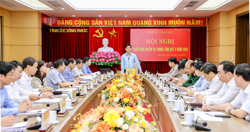 Bí thư tỉnh Vĩnh Phúc Dương Văn An phát biểu tại hội nghị. Ảnh: Thanh Nga Bí thư tỉnh Vĩnh Phúc Dương Văn An phát biểu tại hội nghị. Ảnh: Thanh Nga