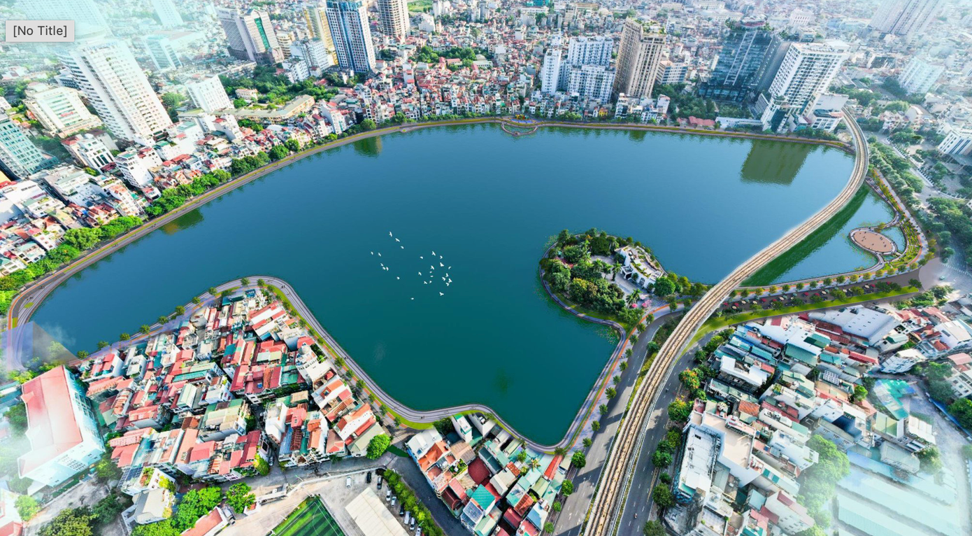 Phối cảnh hồ Đống Đa sau khi hoàn thiện.