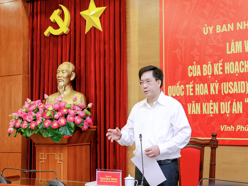 Chủ tịch UBND tỉnh Vĩnh Phúc Trần Duy Đông. Ảnh: Khánh Linh