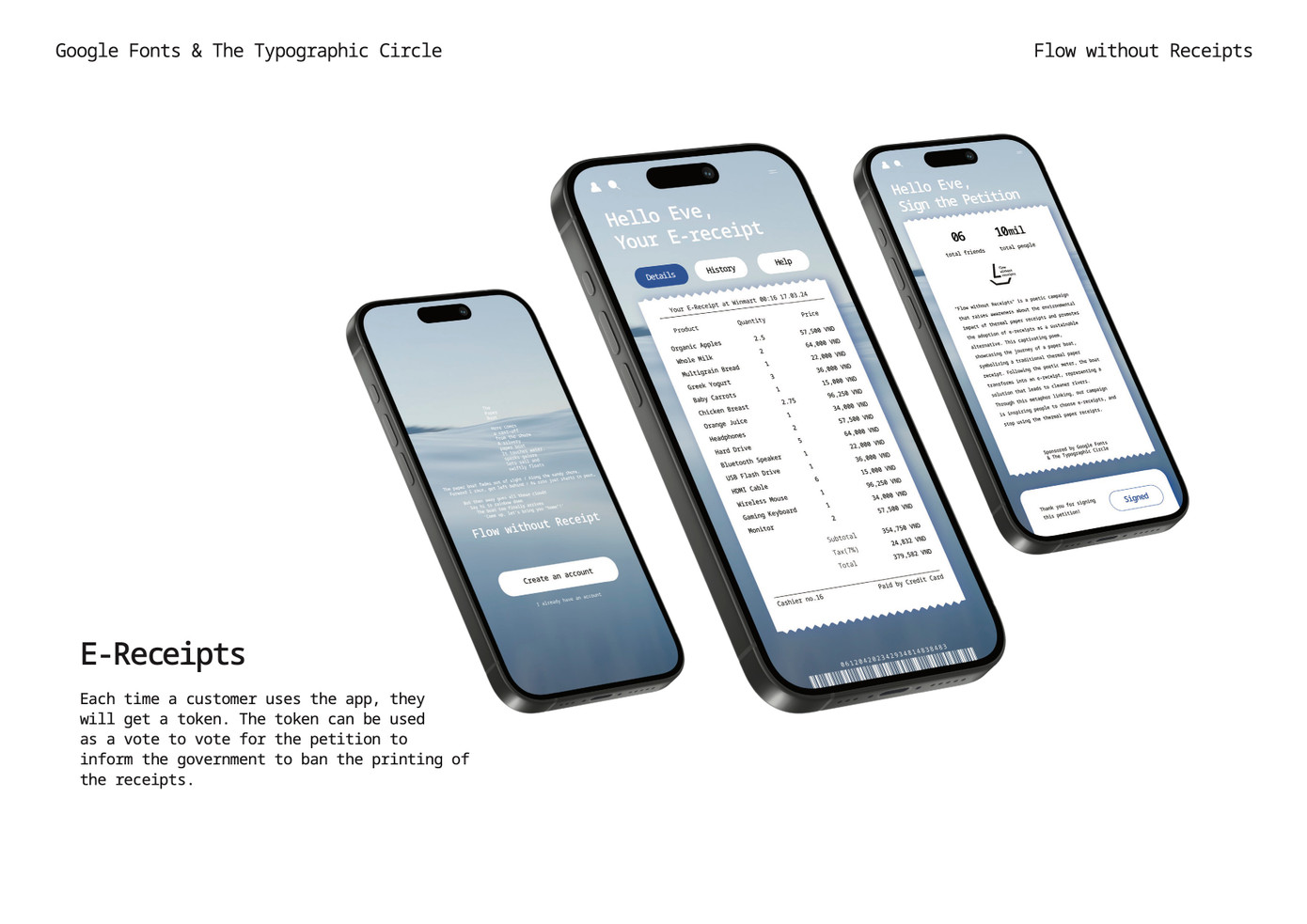Mẫu thiết kế hóa đơn điện tử của nhóm “Flow without Receipts” gồm Nguyễn Phương Anh, Nguyễn Hồng Bảo Ngọc, Trương Mỹ Ngọc, Trần Đỗ Như Phương và Phạm Châu Thanh Vân. Mẫu thiết kế hóa đơn điện tử của nhóm “Flow without Receipts” gồm Nguyễn Phương Anh, Nguyễn Hồng Bảo Ngọc, Trương Mỹ Ngọc, Trần Đỗ Như Phương và Phạm Châu Thanh Vân.