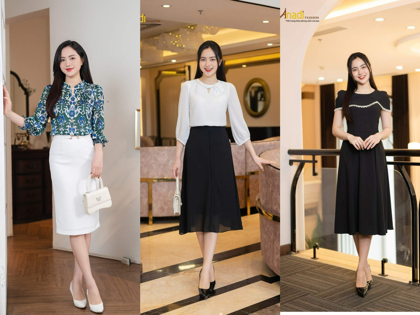 Một số mẫu thời trang được yêu thích của thương hiệu Anadi Fashion.