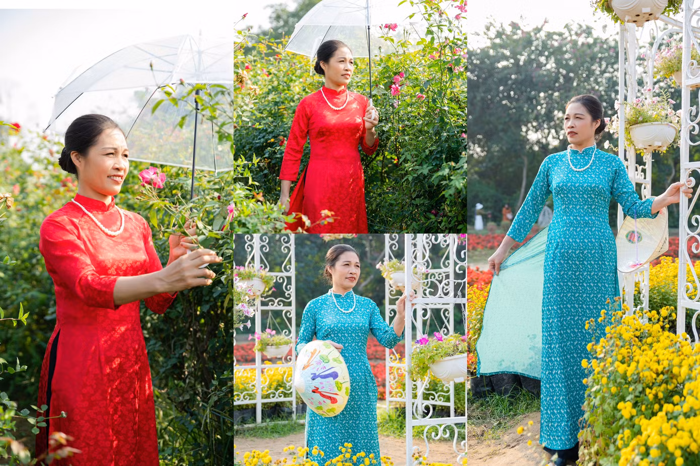 Chị Liên xúc động cho biết đây là lần đầu tiên trong đời được trang điểm và mặc áo dài đẹp như thế này. Chị cũng chưa bao giờ nghĩ đến việc có một ảnh Tết với áo dài...