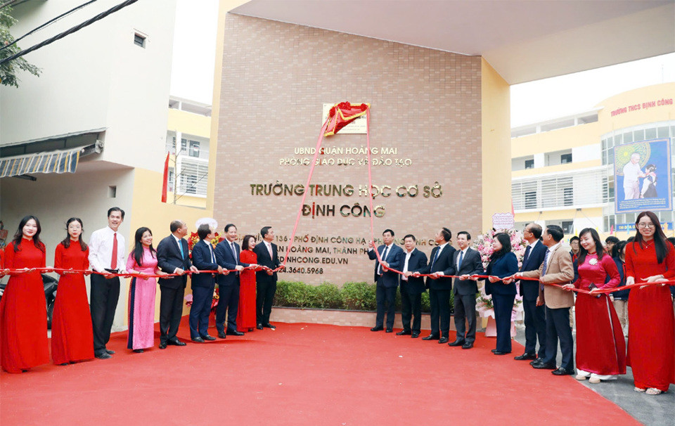 Quận Hoàng Mai tổ chức khánh thành Trường THCS Định Công