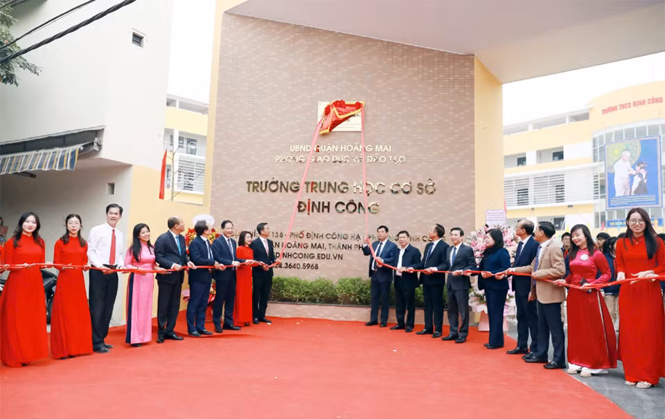 Quận Hoàng Mai tổ chức khánh thành Trường THCS Định Công