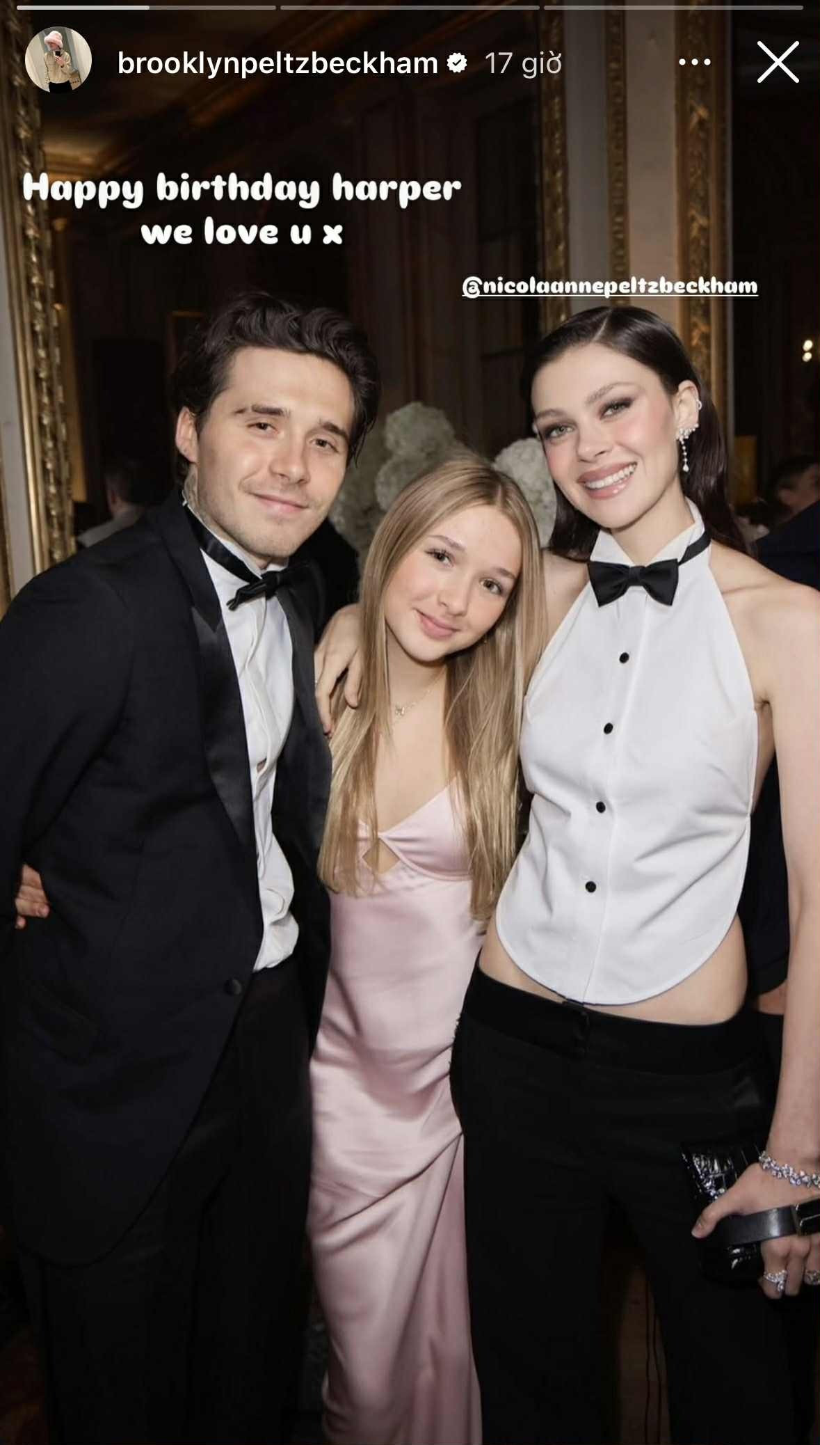 Brooklyn và Nicola Peltz có chung thông điệp sinh nhật gửi Harper Seven.