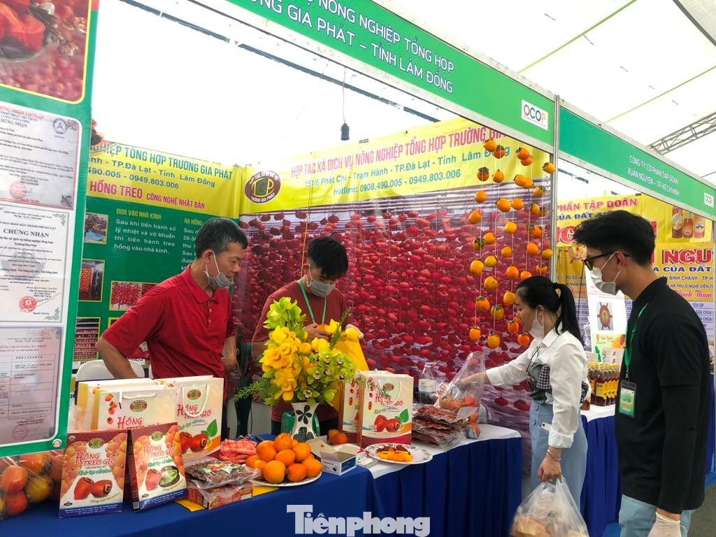 Sản phẩm hồng treo, hồng sấy một doanh nghiệp của Đà Lạt được nhiều khách hàng chọn mua. Giá hồng giòn loại to hiện được bán khoảng 70.000 đồng/kg.