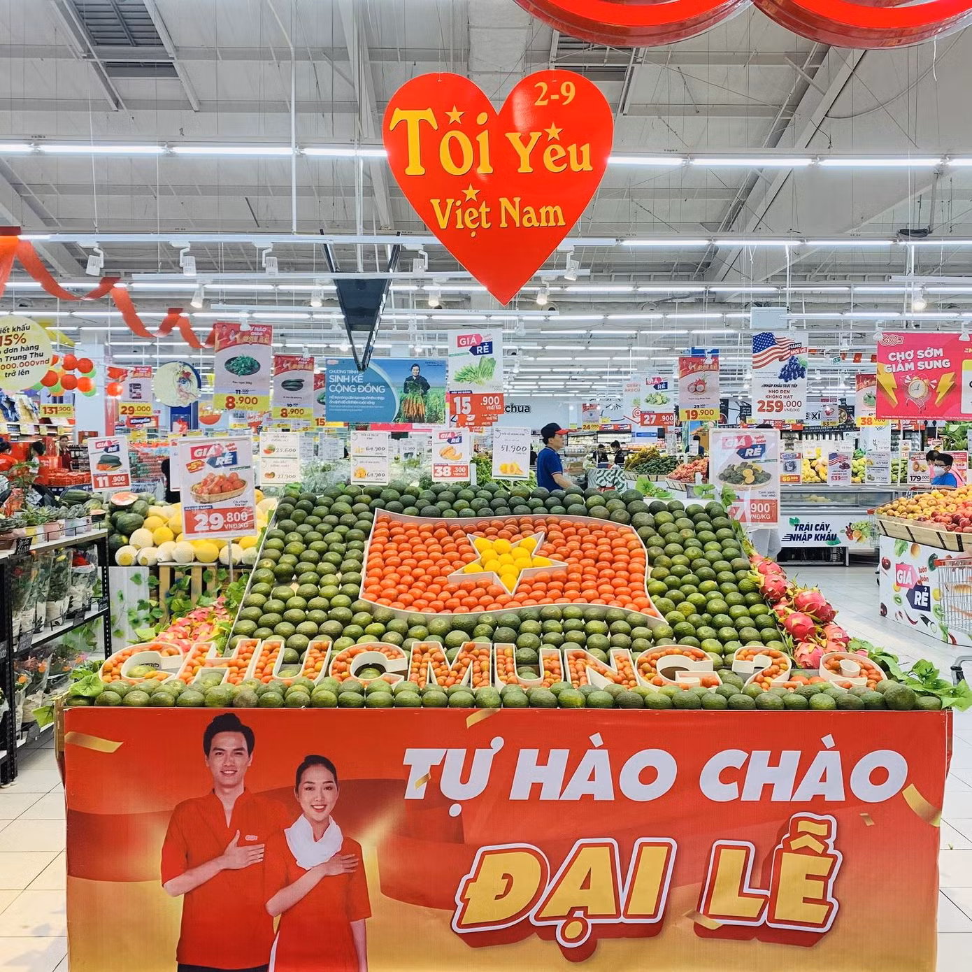 Biểu tượng lá cờ được trang trí bằng trái cây đẹp mắt Biểu tượng lá cờ được trang trí bằng trái cây đẹp mắt