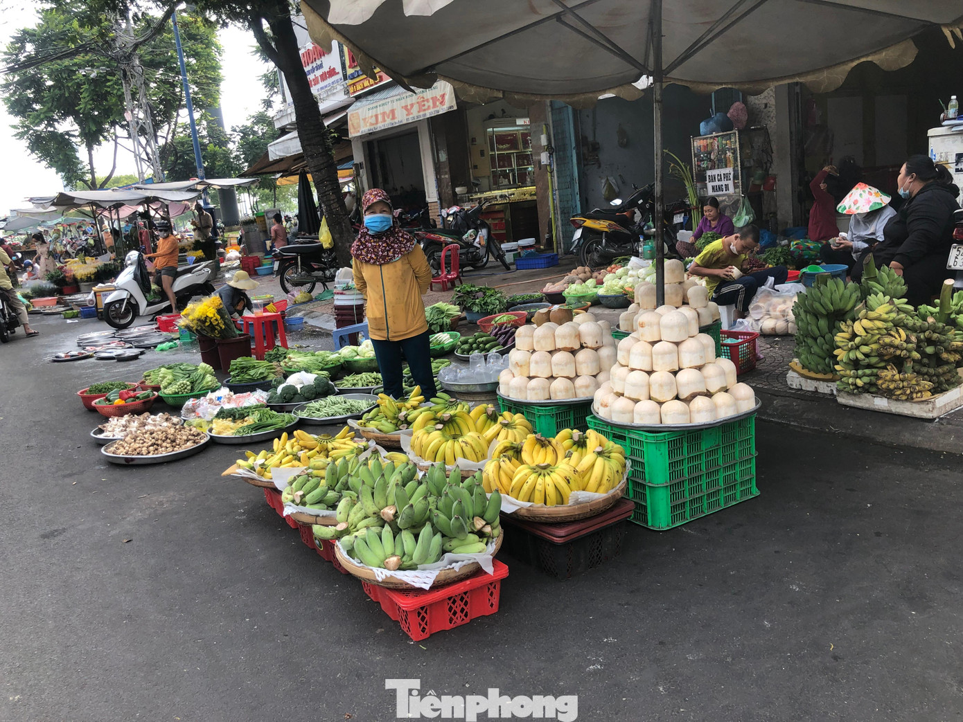 Các loại thực phẩm phục vụ nhu cầu ăn chay như nấm, đậu hủ, rau củ... cũng có giá bình ổn. Nguyên một góc chợ trên địa bàn quận 5 hầu như chỉ có người bán, vắng khách mua.