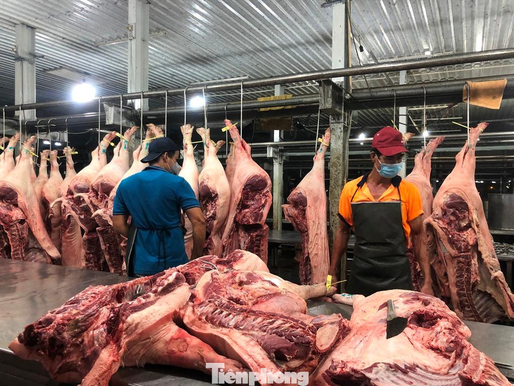 Tuy nhiên, bên trong chợ chỉ có một số ít tiểu thương kinh doanh thịt heo trở lại Tuy nhiên, bên trong chợ chỉ có một số ít tiểu thương kinh doanh thịt heo trở lại
