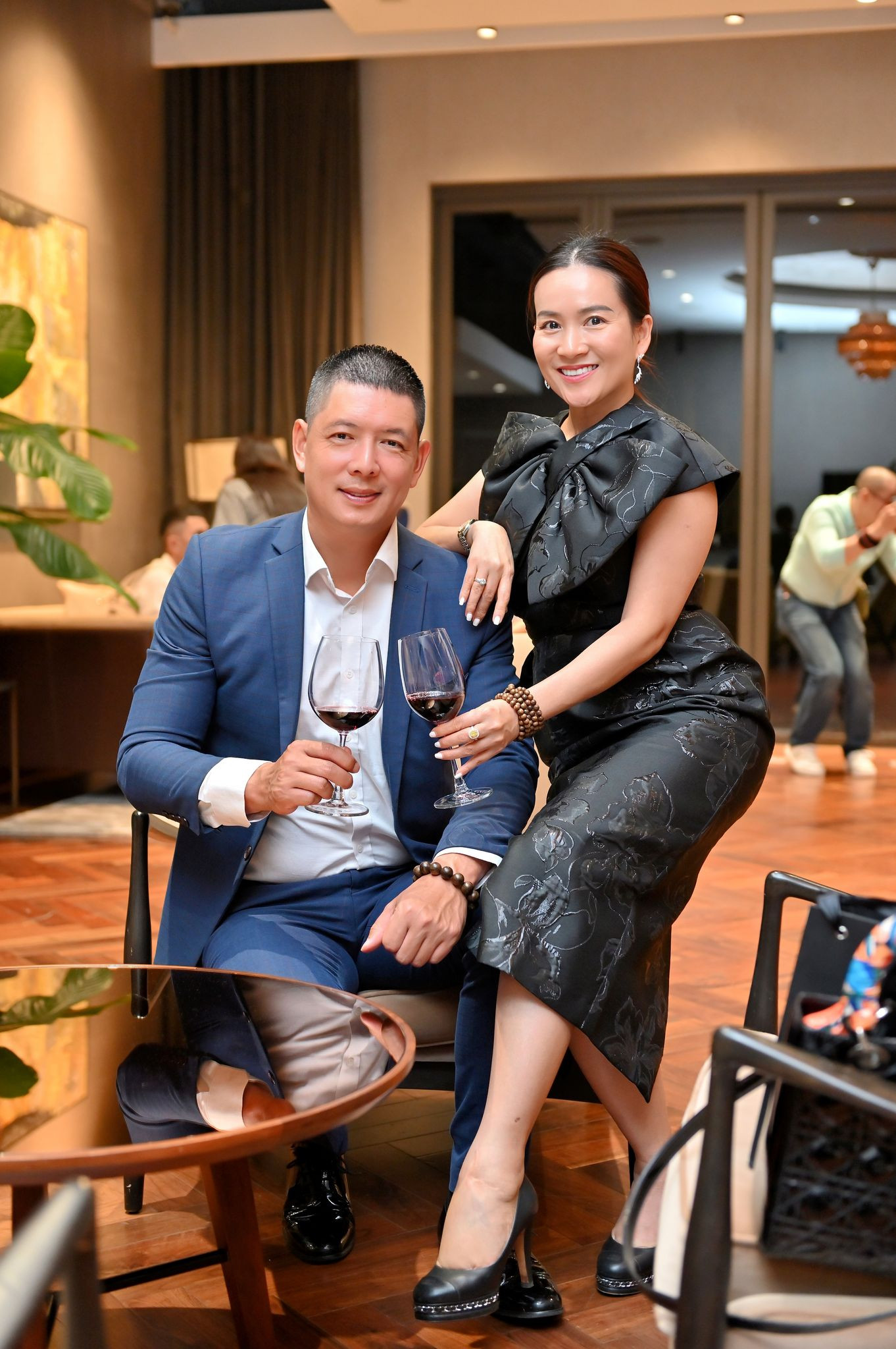 Bình Minh và vợ tại sự kiện.