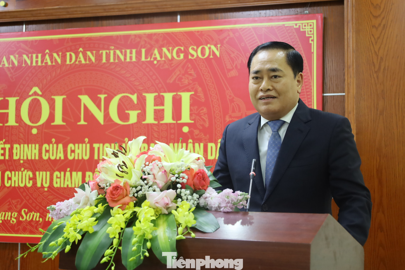 Phát biểu giao nhiệm vụ, Chủ tịch UBND tỉnh Lạng Sơn Hồ Tiến Thiệu mong muốn ông Nguyễn Duy Đông nỗ lực, hoàn thành tốt nhiệm vụ được giao. Ảnh: Duy Chiến Phát biểu giao nhiệm vụ, Chủ tịch UBND tỉnh Lạng Sơn Hồ Tiến Thiệu mong muốn ông Nguyễn Duy Đông nỗ lực, hoàn thành tốt nhiệm vụ được giao. Ảnh: Duy Chiến