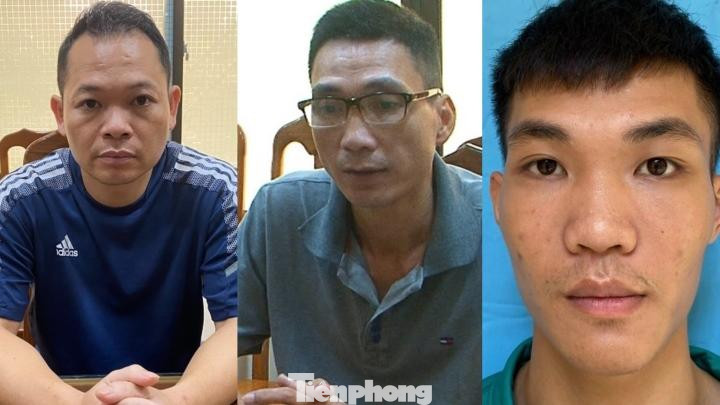 Ba đối tượng: Cường, Đạt, Thư tại cơ quan công an -Ảnh: TL