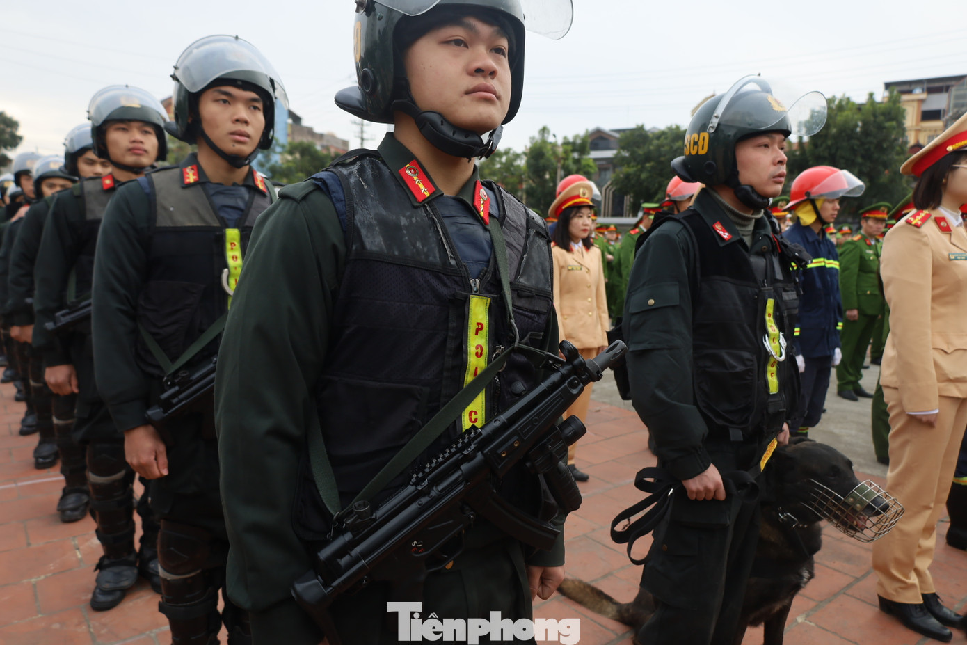 Các lực lượng, đơn vị công an Lạng Sơn sẵn sàng nhận nhiệm vụ (ảnh: Duy Chiến)