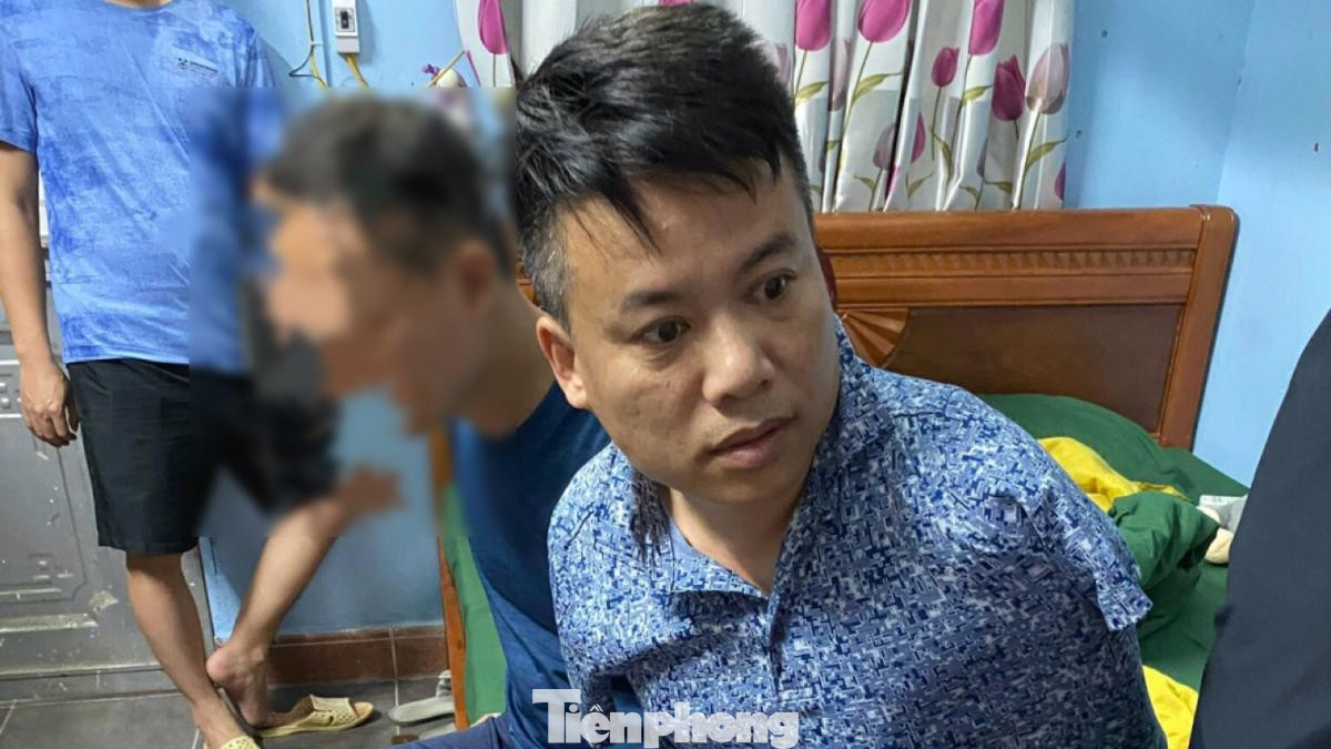 Đối tượng Lê Quang Vượt tại cơ quan công an -Ảnh: PV