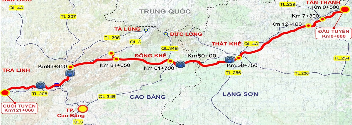 Bình đồ dự án cao tốc Đồng Đăng (Lạng Sơn) - Trà Lĩnh (Cao Bằng)