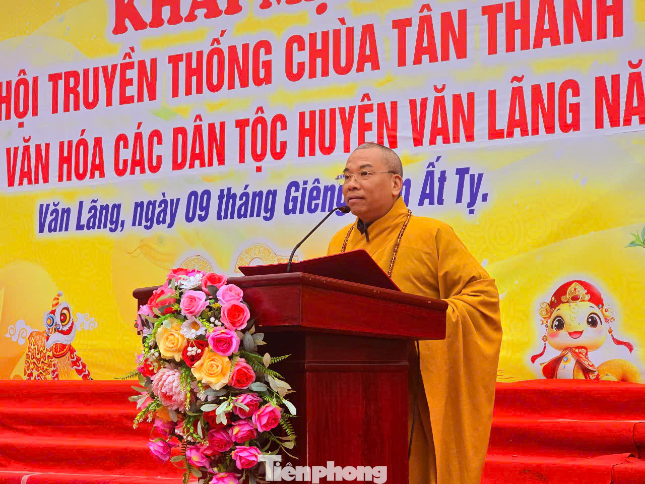 Thượng tọa Thích Quảng Truyền - Trưởng ban Trị sự Giáo hội Phật giáo Việt Nam tỉnh Lạng Sơn - nêu rõ chùa Tân Thanh là "cột mốc chủ quyền" nơi biên cương xứ Lạng.