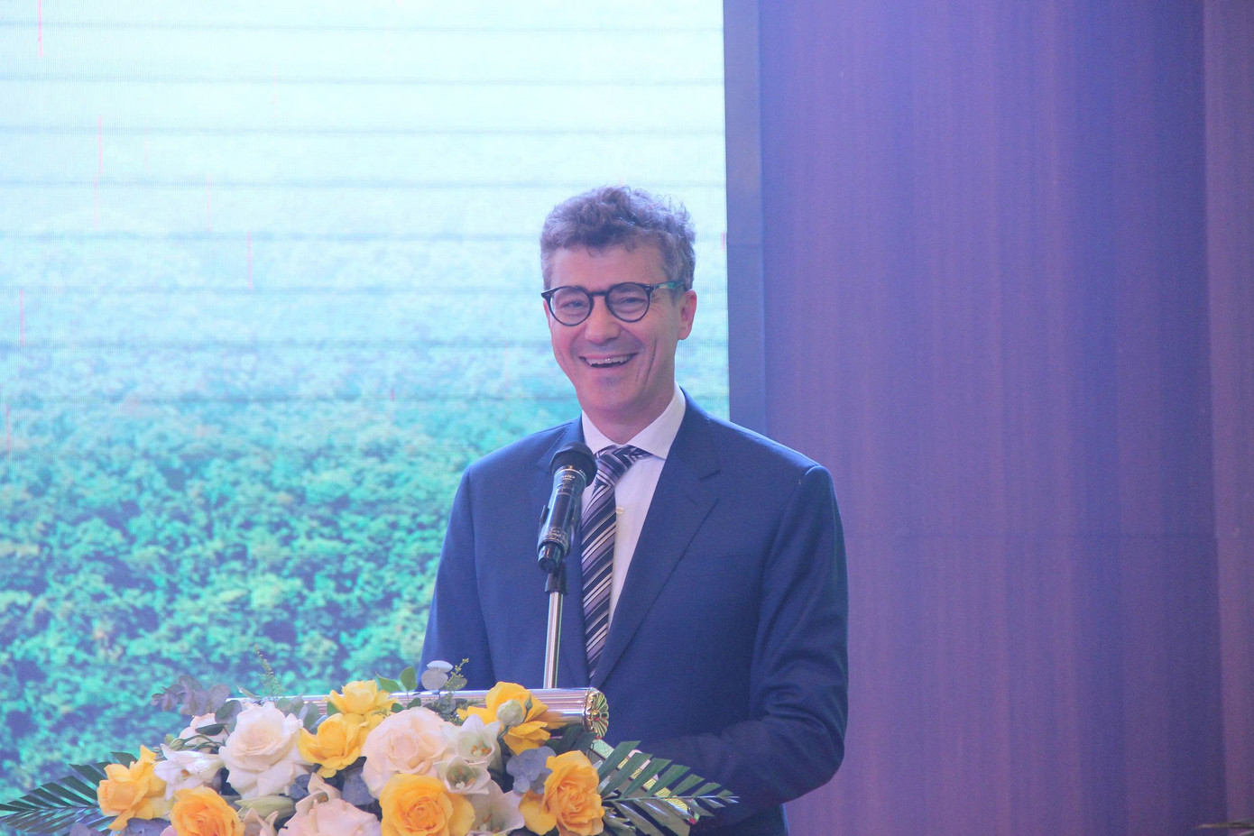 Ông Jonathan Wallace Baker, Trưởng Đại diện UNESCO tại Việt Nam phát biểu tại buổi lễ. Ảnh: Duy Chiến.