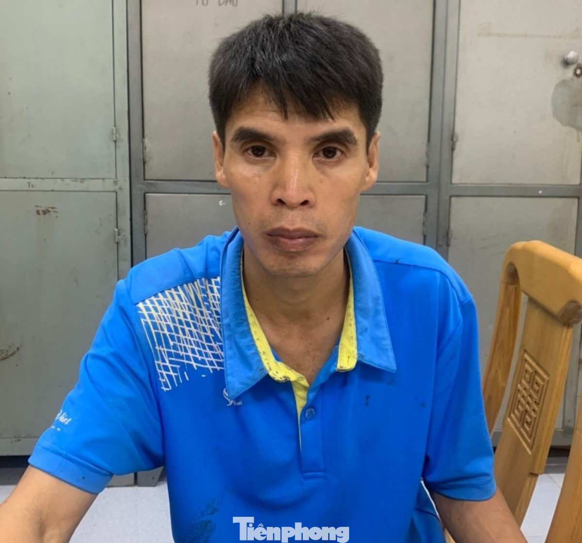 Đối tượng Đàm tại cơ quan công an. Ảnh: TL