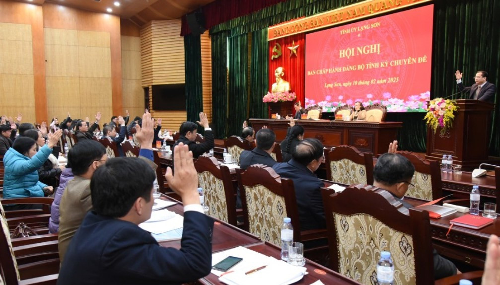 Ban Chấp hành Tỉnh ủy Lạng Sơn biểu quyết thông qua dự thảo Đề án sắp xếp bộ máy của hệ thống chính trị địa phương.