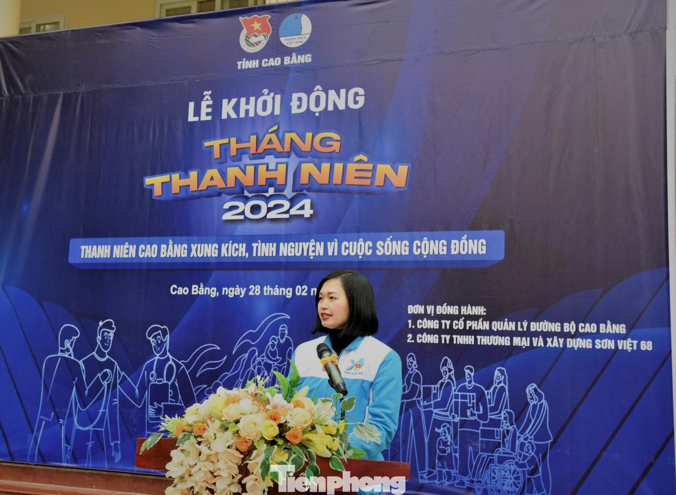 Chị Hoàng Hồng Diệu - Bí thư Tỉnh Đoàn Cao Bằng phát biểu tại chương trình. Ảnh: H. Trang