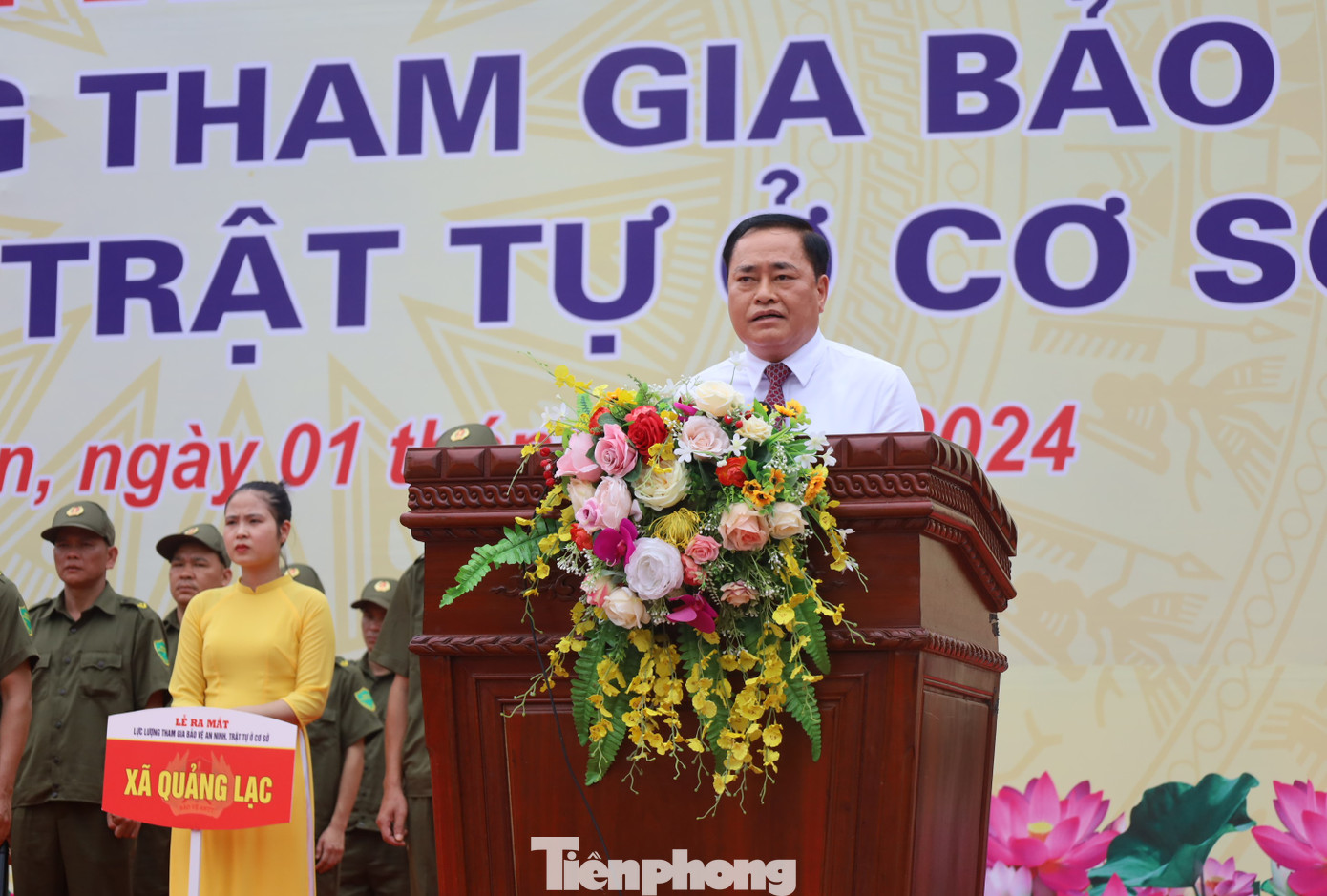 Chủ tịch UBND tỉnh Lạng Sơn Hồ Tiến Thiệu mong muốn lực lượng tham gia bảo vệ ANTT ở cơ sở hoàn thành mọi nhiệm vụ được giao. Ảnh: Duy Chiến