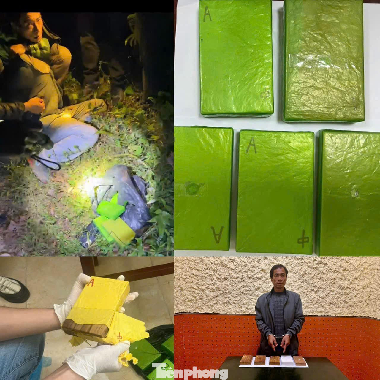 Đối tượng lừa bán Heroin và tang vật.