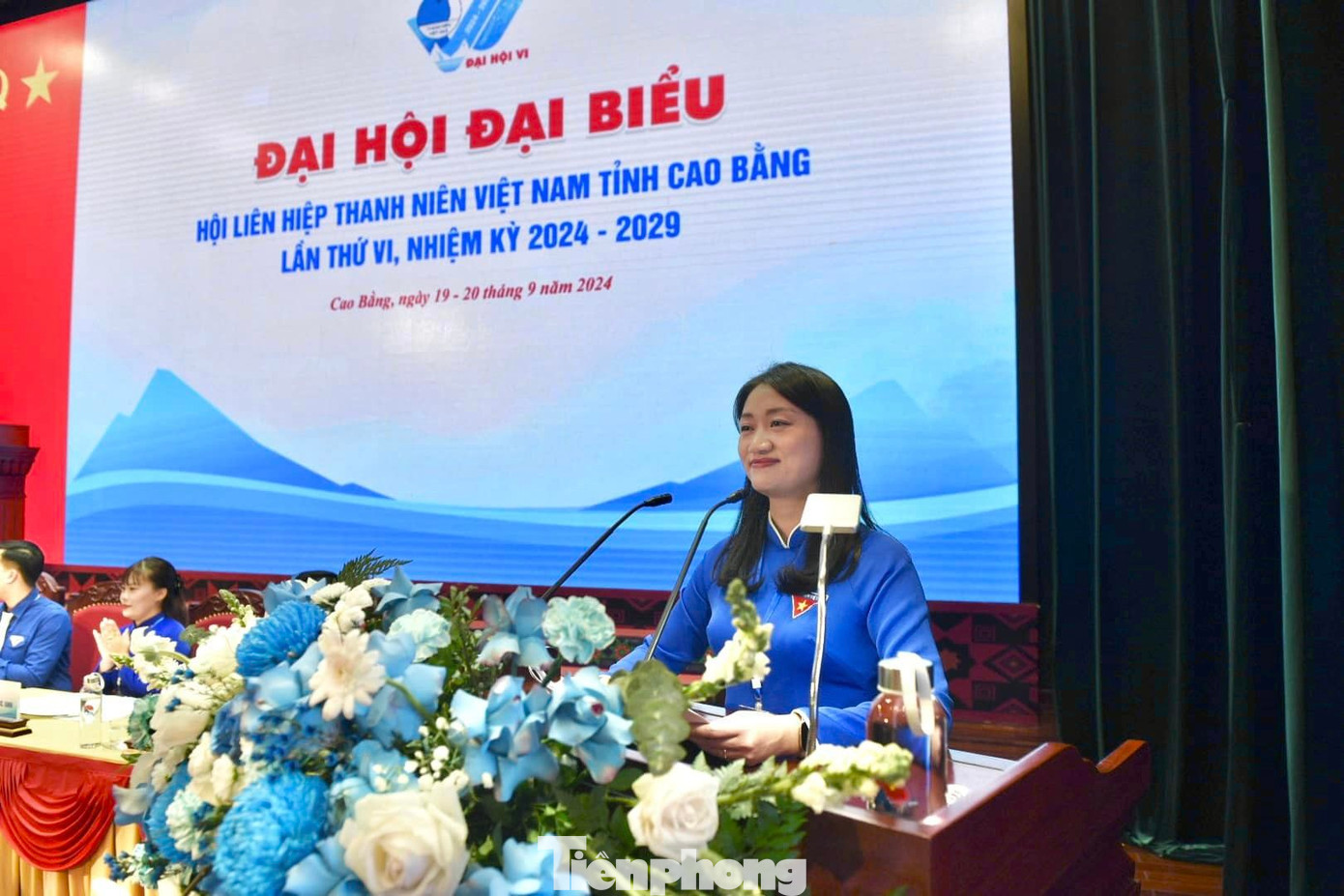 Chị Triệu Thanh Dung - Bí thư Tỉnh Đoàn, Chủ tịch Hội LHTN Việt Nam tỉnh Cao Bằng khai mạc phiên trọng thể.
