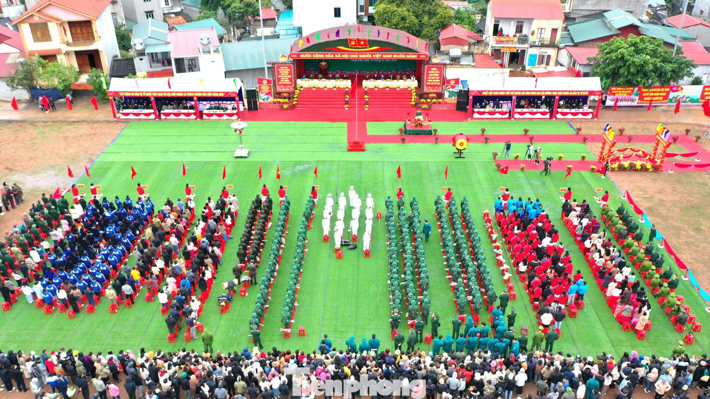 Quang cảnh giao nhận quân 2024 trên địa bàn tỉnh Lạng Sơn.