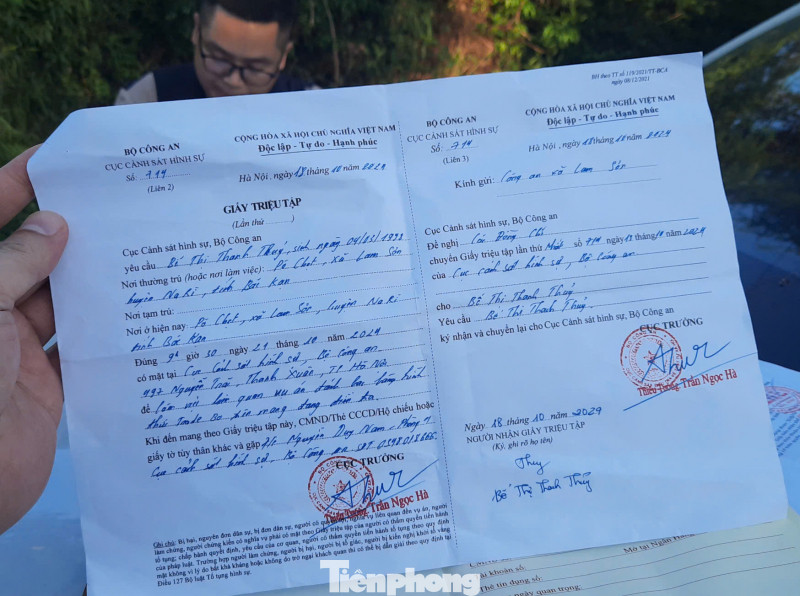 Các đối tượng làm giả "giấy triệu tập" của công an một cách tinh vi.