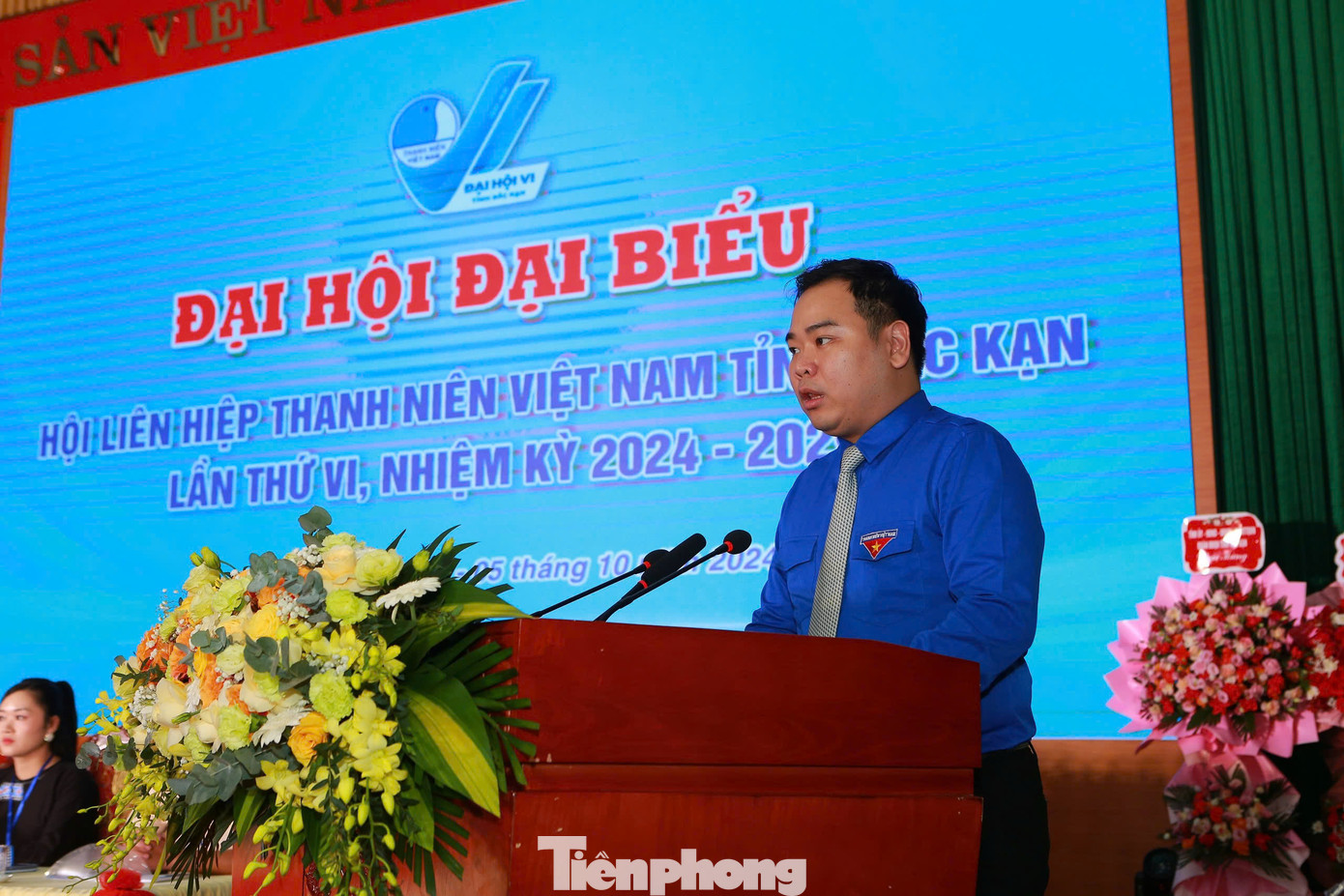 Anh Nguyễn Xuân Hiếu- Phó Chủ tịch Trung ương Hội LHTN Việt Nam phát biểu tại Đại hội.