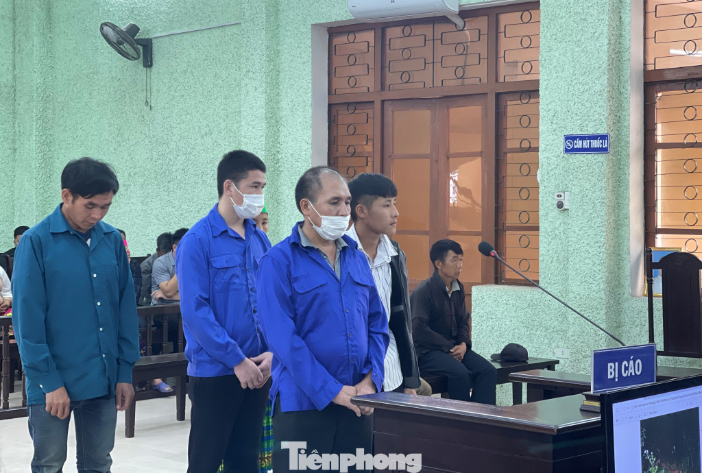 Các bị cáo ra tòa lĩnh án. Ảnh: CB