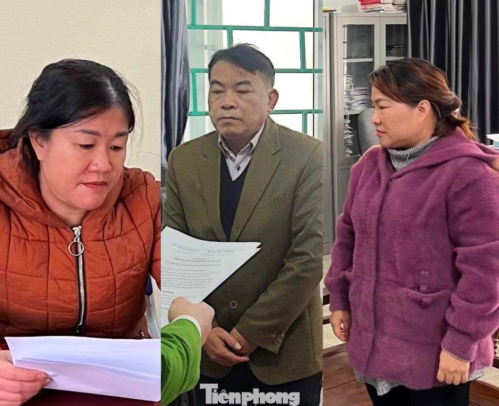 Ba đối tượng Lới, Mạch, Phượng tại cơ quan công an -Ảnh: CB Ba đối tượng Lới, Mạch, Phượng tại cơ quan công an -Ảnh: CB