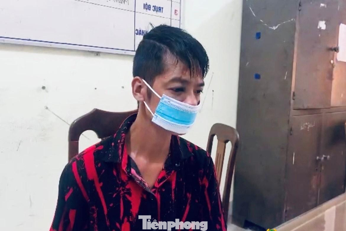 Đối tượng Âu Văn Quỳnh tại cơ quan công an -Ảnh: T.Q