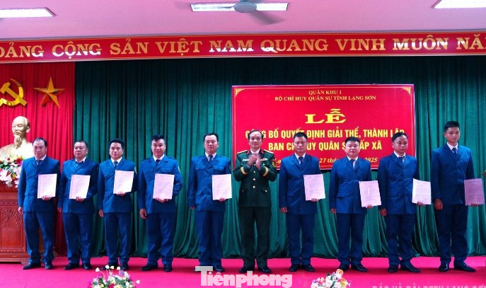 Thành lập Ban Chỉ huy Quân sự xã, phường ở Lạng Sơn sau sáp nhập. Ảnh: Dương Nguyên.