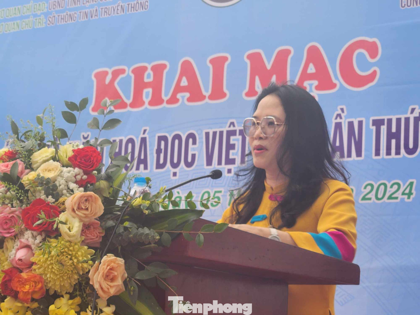 Bà Lê Hải Yến - Phó Giám đốc Sở Thông tin- Truyền thông phát biểu khai mạc. Ảnh: Duy Chiến Bà Lê Hải Yến - Phó Giám đốc Sở Thông tin- Truyền thông phát biểu khai mạc. Ảnh: Duy Chiến