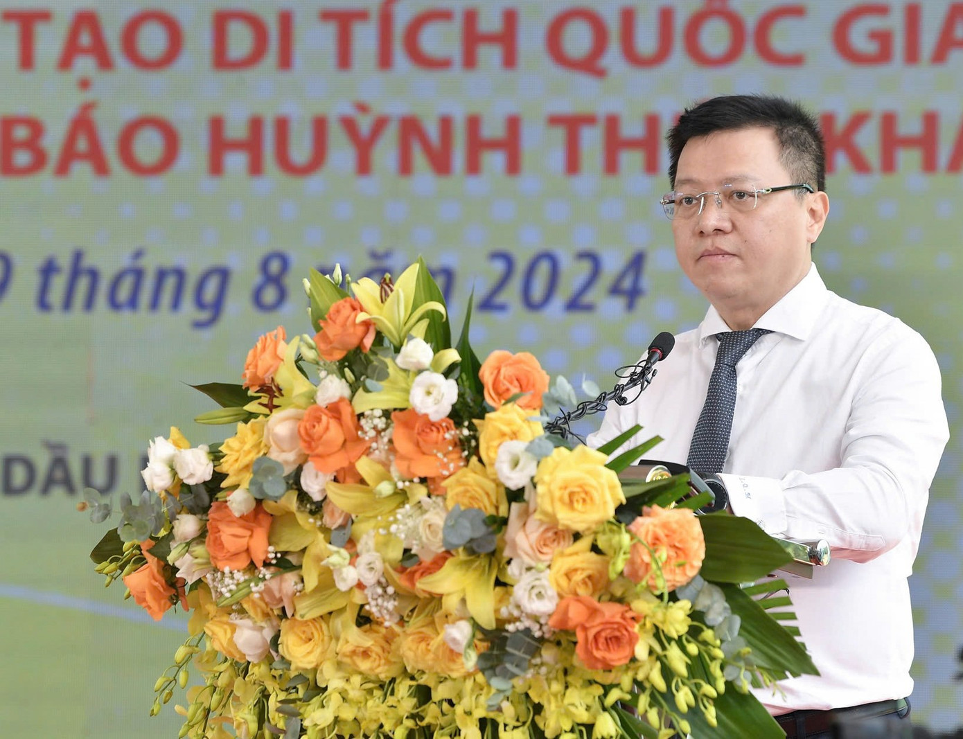 Ông Lê Quốc Minh, Phó Trưởng ban Tuyên giáo Trung ương, Chủ tịch Hội Nhà báo Việt Nam, Tổng Biên tập báo Nhân Dân phát biểu tại chương trình.