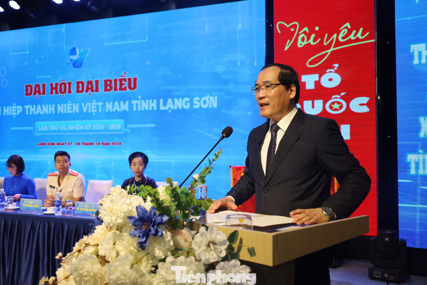 Phó Chủ tịch UBND tỉnh Lạng Sơn Dương Xuân Huyên phát biểu tại Đại hội. Ảnh: Duy Chiến