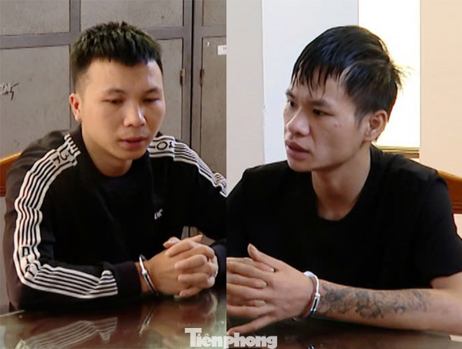 Hai đối tượng Hứa Văn Hội và Lành Văn Trọng tại cơ quan công an. Hai đối tượng Hứa Văn Hội và Lành Văn Trọng tại cơ quan công an.