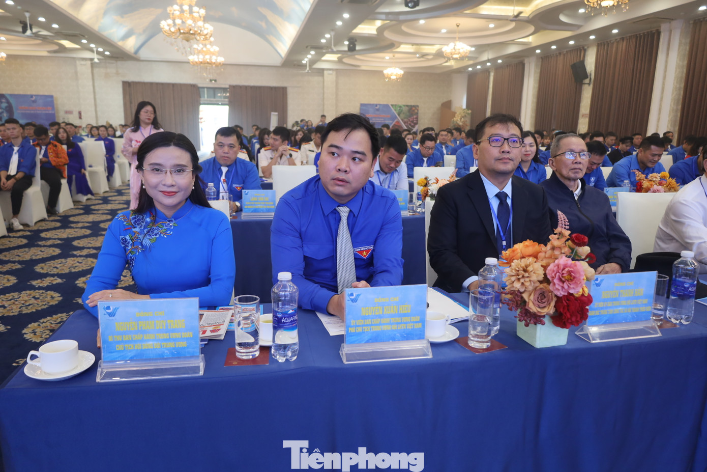 Lãnh đạo Trung ương Đoàn- Trung ương Hội LHTN Việt Nam tham dự Đại hội. Ảnh: Duy Chiến