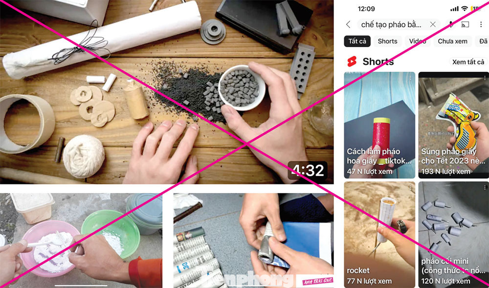 Hình ảnh quảng cáo, hướng dẫn chế pháo, mìn trên mạng tấn công giới trẻ.