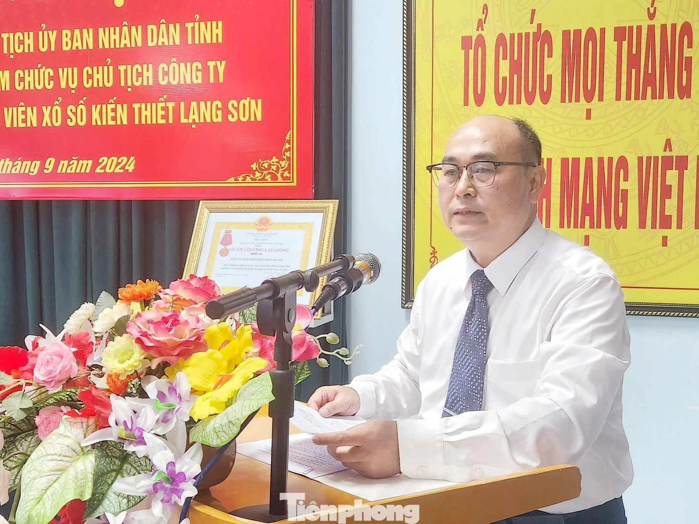 Ông Dương Văn Chiều phát biểu nhận nhiệm vụ. (ảnh: Duy Chiến) Ông Dương Văn Chiều phát biểu nhận nhiệm vụ. (ảnh: Duy Chiến)