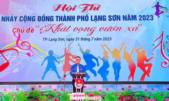 Anh Lương Đình Chung, Bí thư Thành đoàn Lạng Sơn nhấn mạnh, hội thi là sân chơi bổ ích hè cho thanh thiếu niên địa phương. Ảnh: Duy Chiến